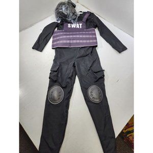 Hyde & Eek SWAT Officer Halloween Costume Jumpsuit w/ Accessories Black Size Lg